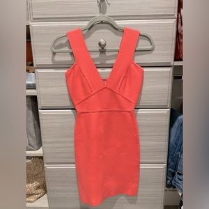 BCBG coral/pink mini bandage dress